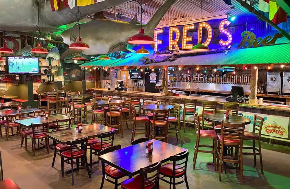 Inside Hammerhead Fred's bar in Panama City Beach