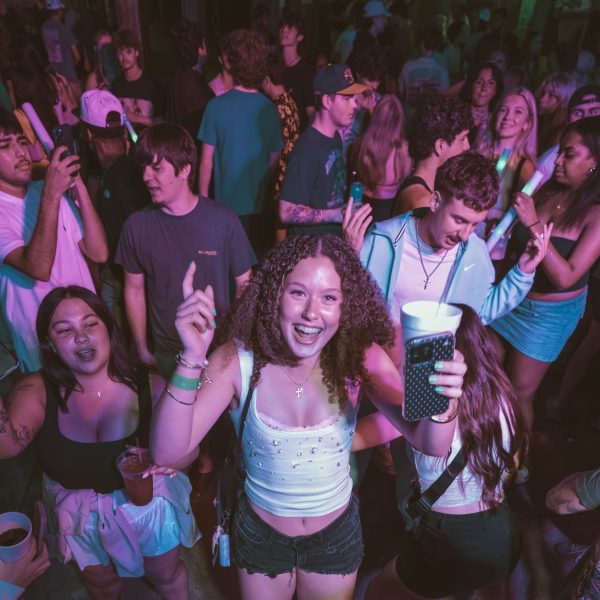 Happy girl in crowd, PCB Spring Break 2026