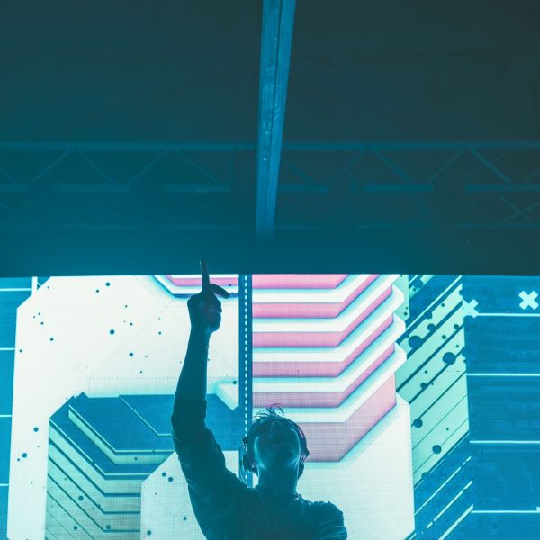 DJ silhouette graphic screen, PCB Spring Break 2026