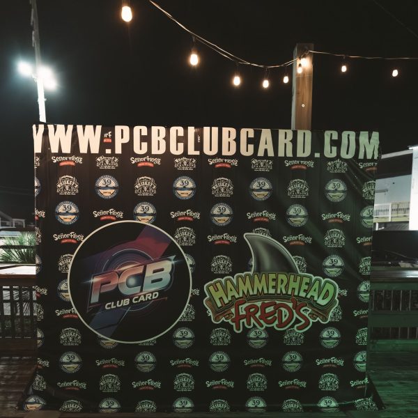 Hammerhead Fred's PCB Club Card backdrop, PCB Spring Break 2026
