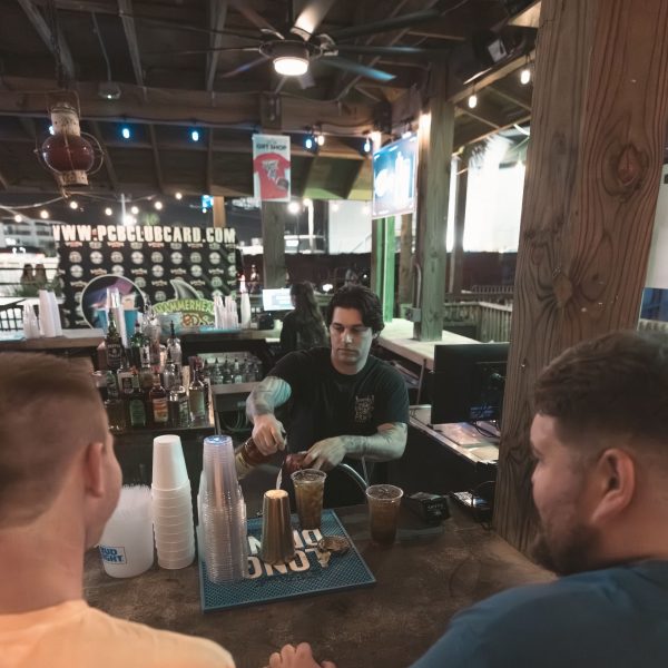 Bar with PCB backdrop, PCB Spring Break 2026