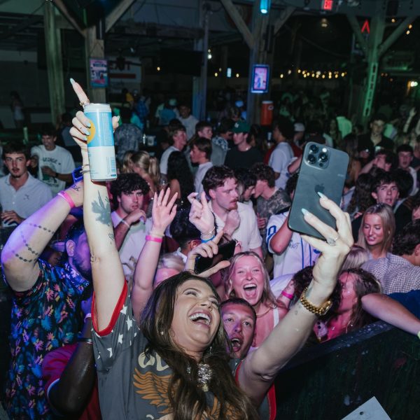 Ecstatic performer and crowd, PCB Spring Break 2026