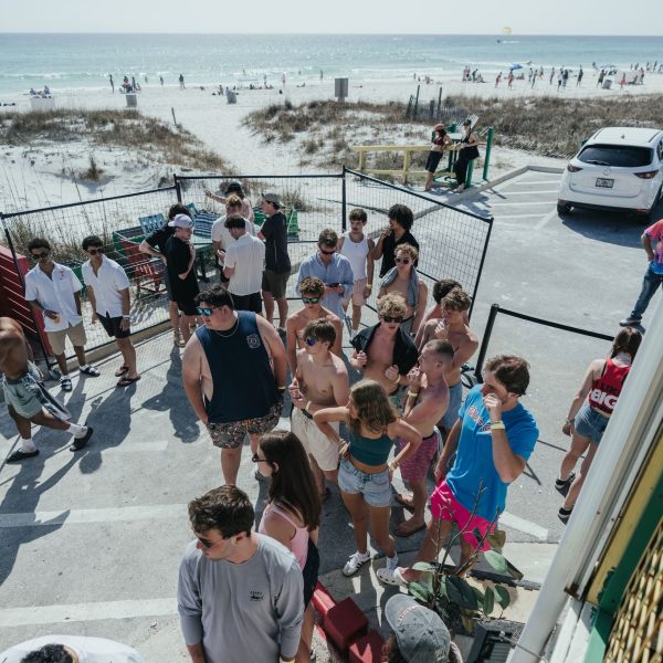 Aerial crowd and beach day, PCB Spring Break 2026