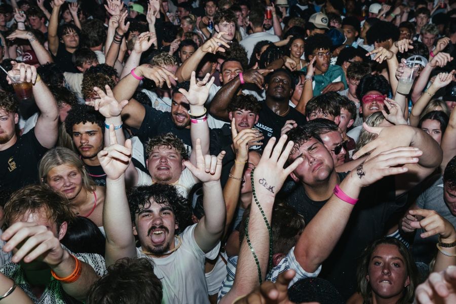 Crowd with hands up at the Hammerhead Fred&rsquo;s concert, March 11, 2026